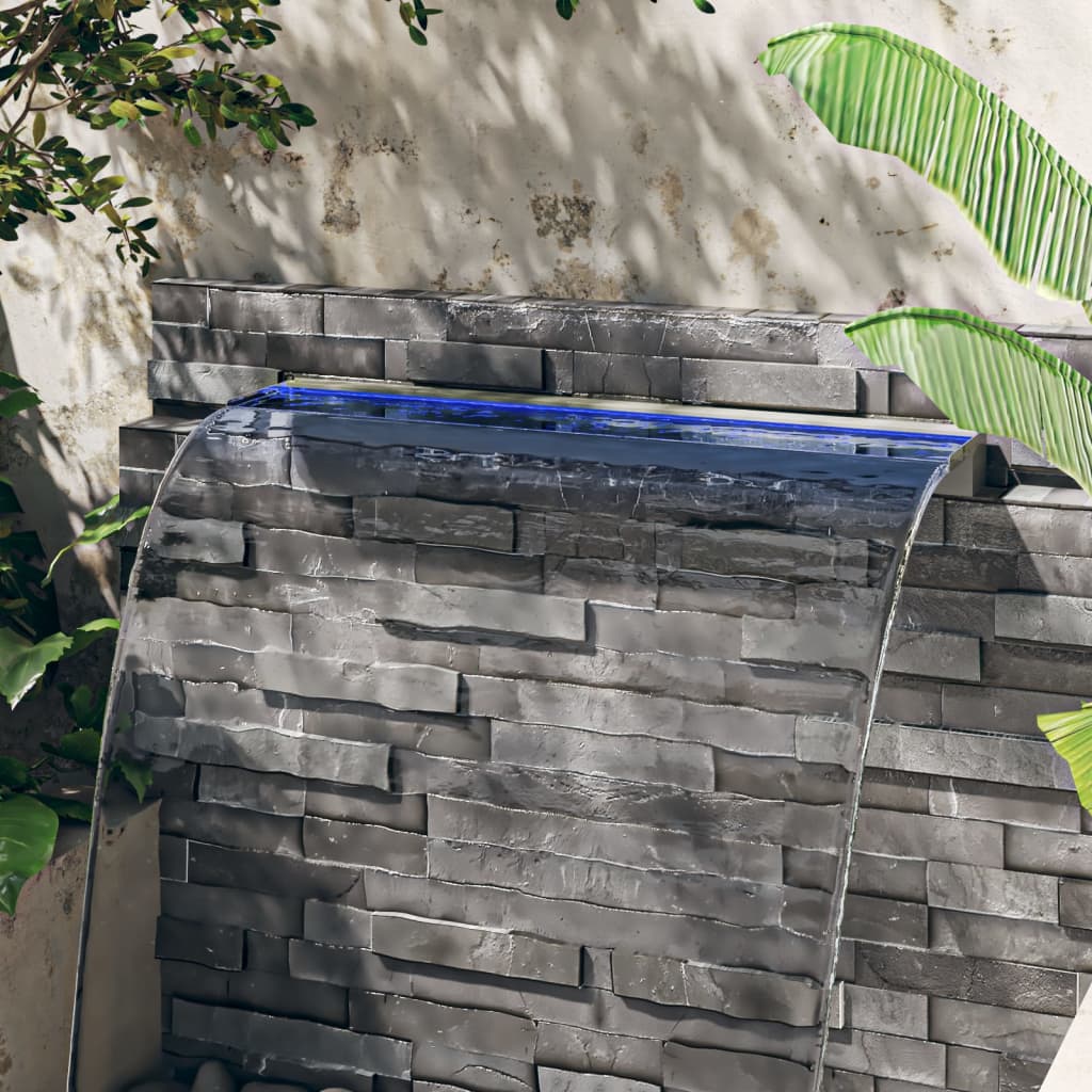 Watervaloverlaat Met Rgb Led's 108 Cm Roestvrij Staal 108 x 21 x 8 cm