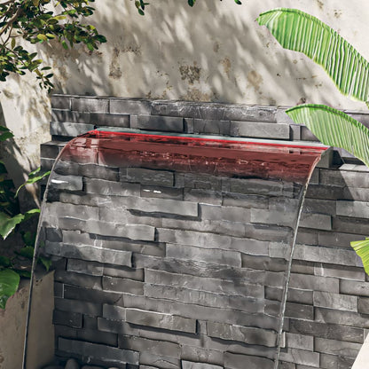 Watervaloverlaat Met Rgb Led's 108 Cm Roestvrij Staal 108 x 21 x 8 cm