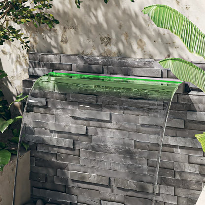 Watervaloverlaat Met Rgb Led's 108 Cm Roestvrij Staal 108 x 21 x 8 cm