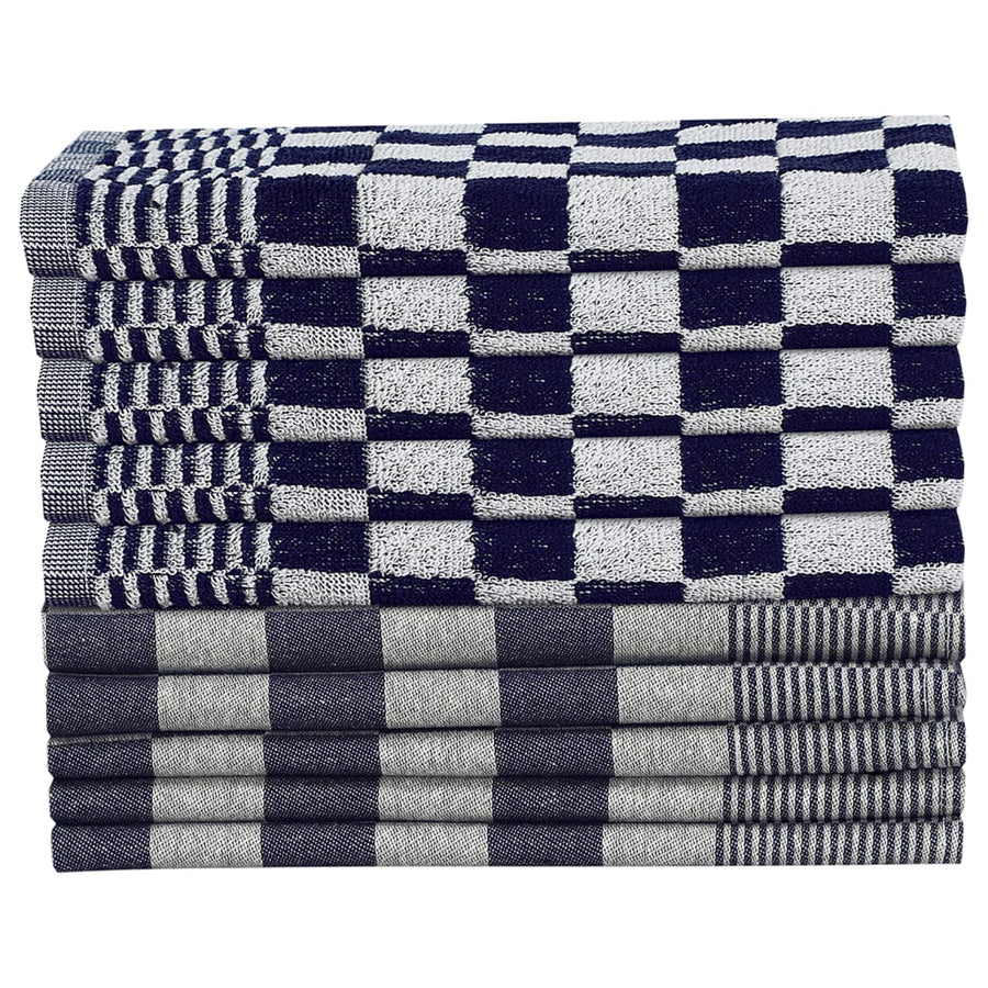 20-delige Keukendoekenset katoen blauw en wit Blauw en wit