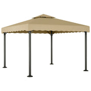 Prieel 3x3 m aluminium staal taupe