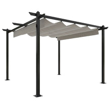 Tuinprieel Met Uittrekbaar Dak 3X3 M Kleurig 3 x 3 x 2.2 m Crème
