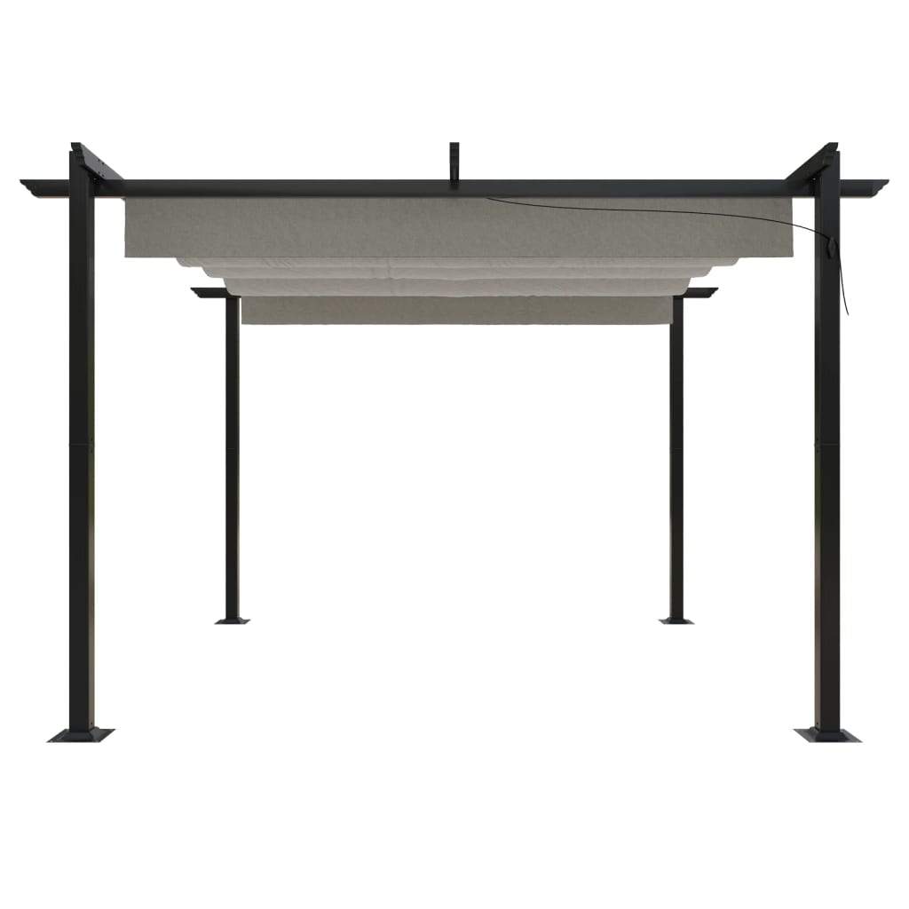 Tuinprieel Met Uittrekbaar Dak 3X3 M Kleurig 3 x 3 x 2.2 m Crème