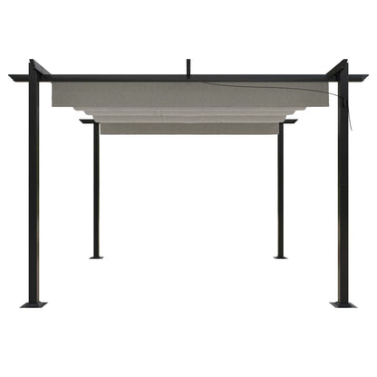 Tuinprieel Met Uittrekbaar Dak 3X3 M Kleurig 3 x 3 x 2.2 m Crème