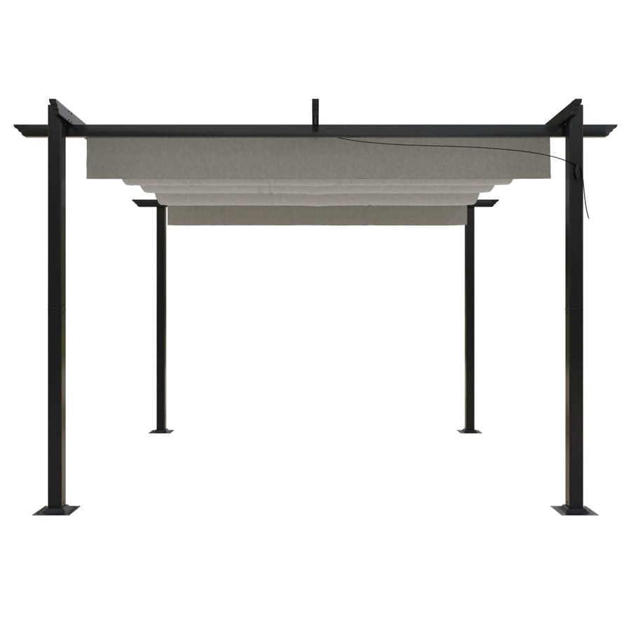 Tuinprieel Met Uittrekbaar Dak 3X3 M Kleurig 3 x 3 x 2.2 m Crème