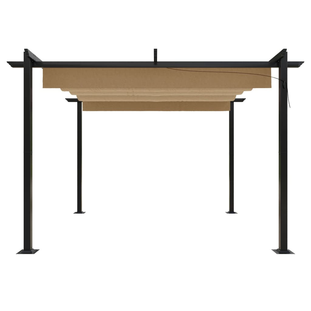 Tuinprieel Met Uittrekbaar Dak 3X3 M 3 x 3 x 2.2 m Taupe