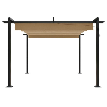 Tuinprieel Met Uittrekbaar Dak 3X3 M 3 x 3 x 2.2 m Taupe