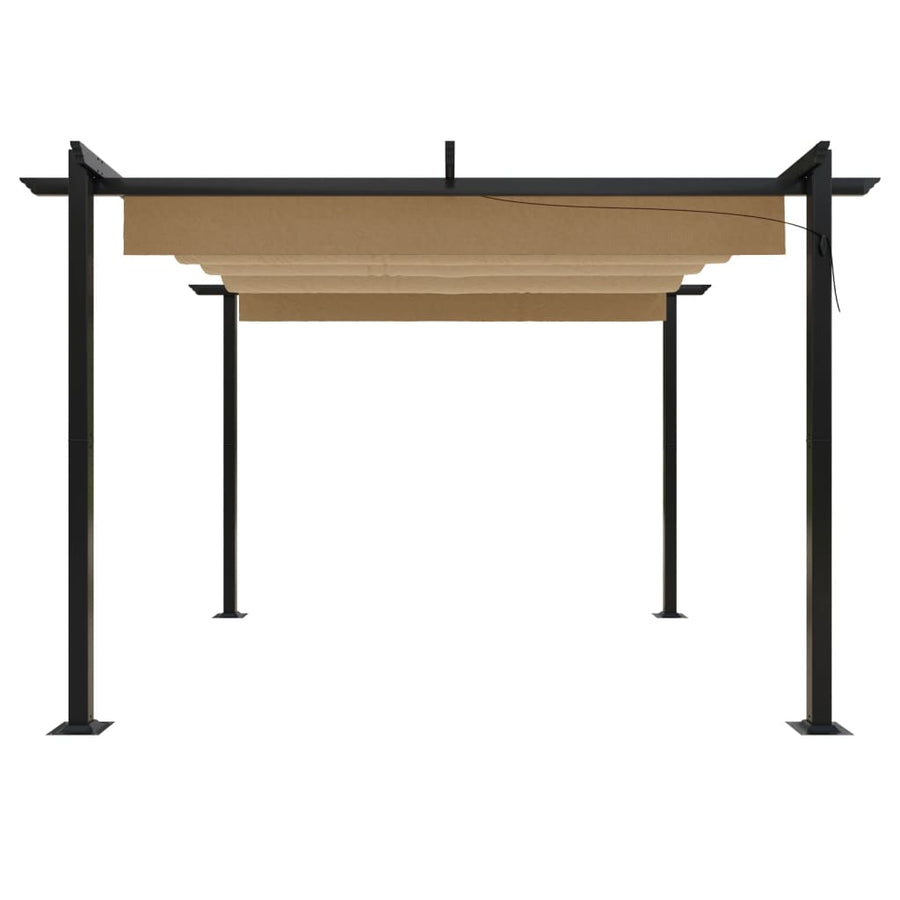Tuinprieel Met Uittrekbaar Dak 3X3 M 3 x 3 x 2.2 m Taupe