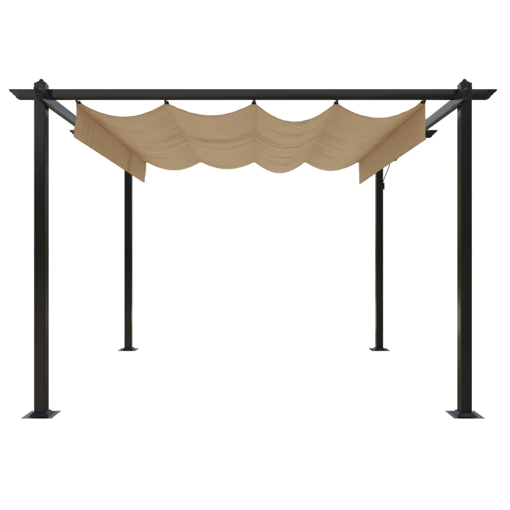 Tuinprieel Met Uittrekbaar Dak 3X3 M 3 x 3 x 2.2 m Taupe