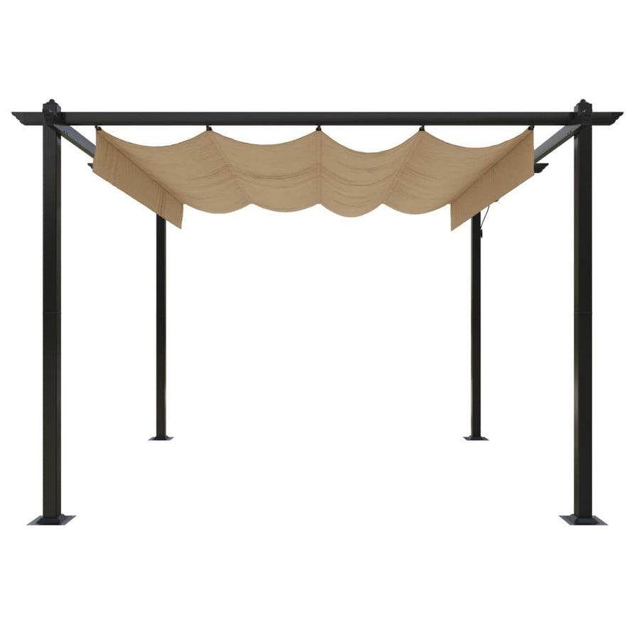 Tuinprieel Met Uittrekbaar Dak 3X3 M 3 x 3 x 2.2 m Taupe