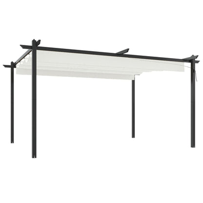 Tuinprieel Met Uittrekbaar Dak 4X3 M Kleurig 4 x 3 x 2.2 m Crème