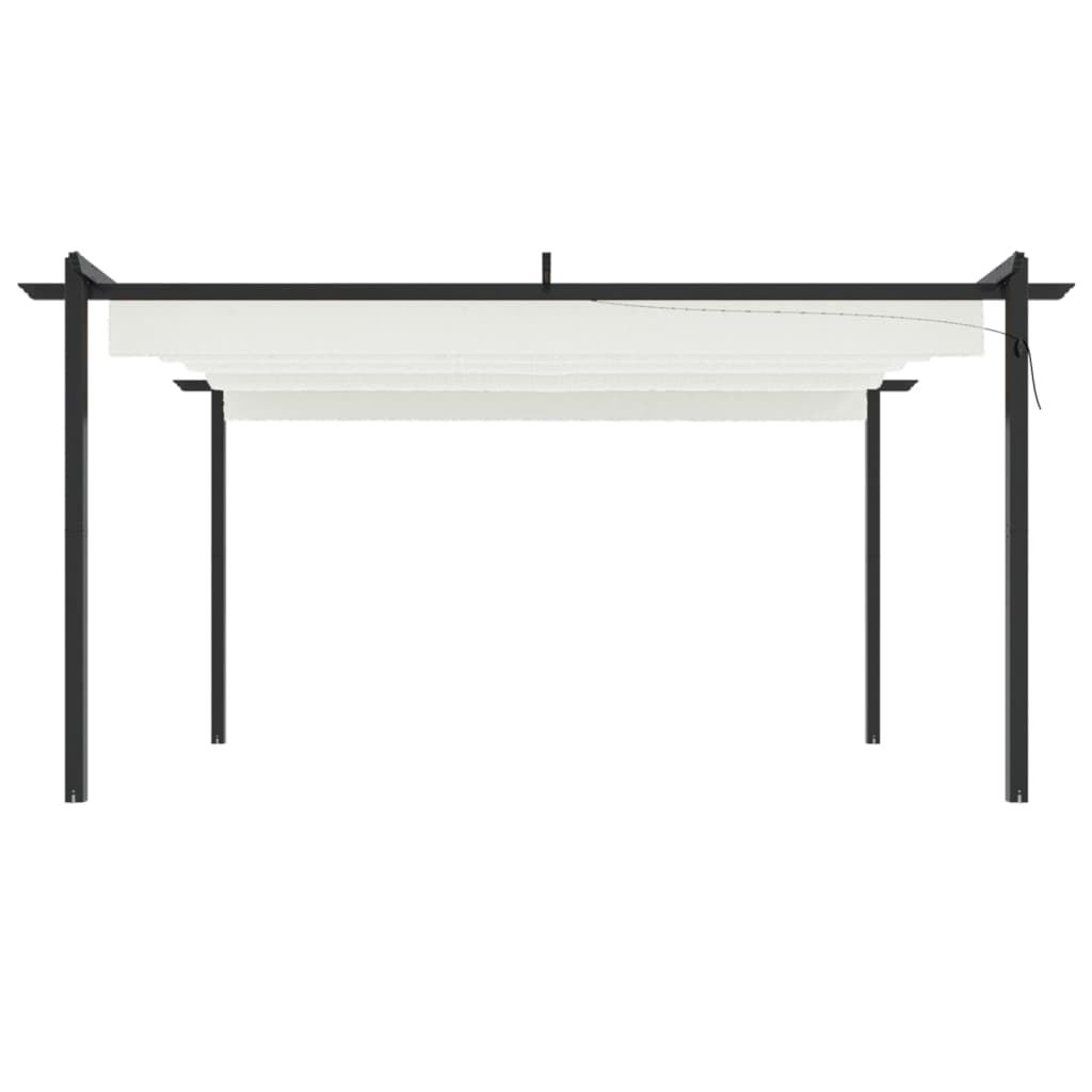 Tuinprieel Met Uittrekbaar Dak 4X3 M Kleurig 4 x 3 x 2.2 m Crème