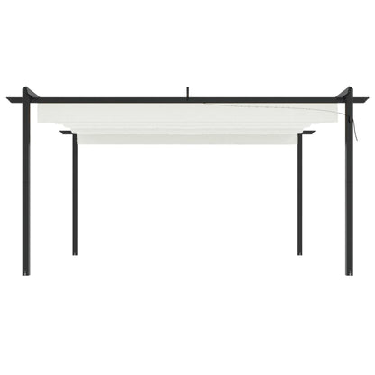 Tuinprieel Met Uittrekbaar Dak 4X3 M Kleurig 4 x 3 x 2.2 m Crème
