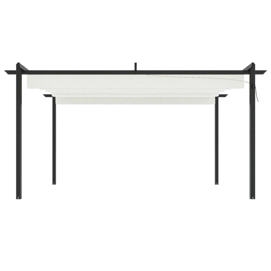 Tuinprieel Met Uittrekbaar Dak 4X3 M Kleurig 4 x 3 x 2.2 m Crème