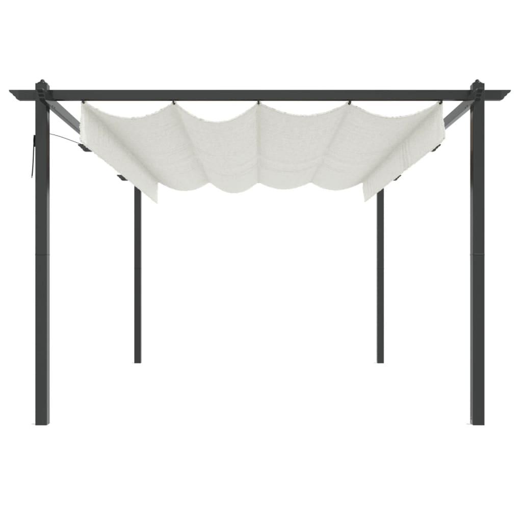 Tuinprieel Met Uittrekbaar Dak 4X3 M Kleurig 4 x 3 x 2.2 m Crème