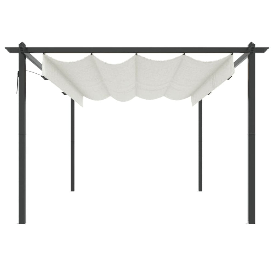 Tuinprieel Met Uittrekbaar Dak 4X3 M Kleurig 4 x 3 x 2.2 m Crème