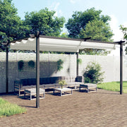Tuinprieel 4x3 m crèmekleurig uittrekbaar dak