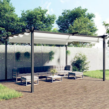Tuinprieel Met Uittrekbaar Dak 4X3 M Kleurig 4 x 3 x 2.2 m Crème