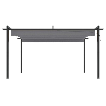 Tuinprieel Met Uittrekbaar Dak 4X3 M Kleurig 4 x 3 x 2.2 m Antraciet