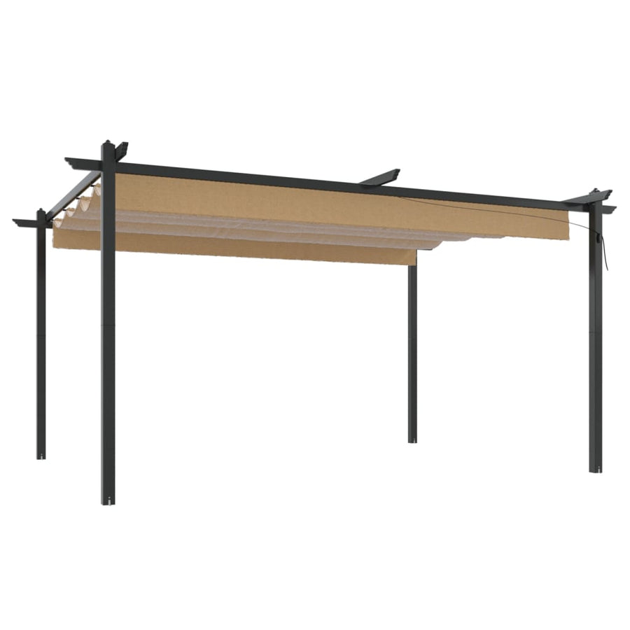 Tuinprieel Met Uittrekbaar Dak 4X3 M 4 x 3 x 2.2 m Taupe