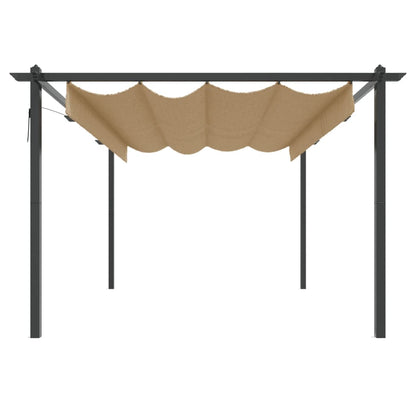 Tuinprieel Met Uittrekbaar Dak 4X3 M 4 x 3 x 2.2 m Taupe