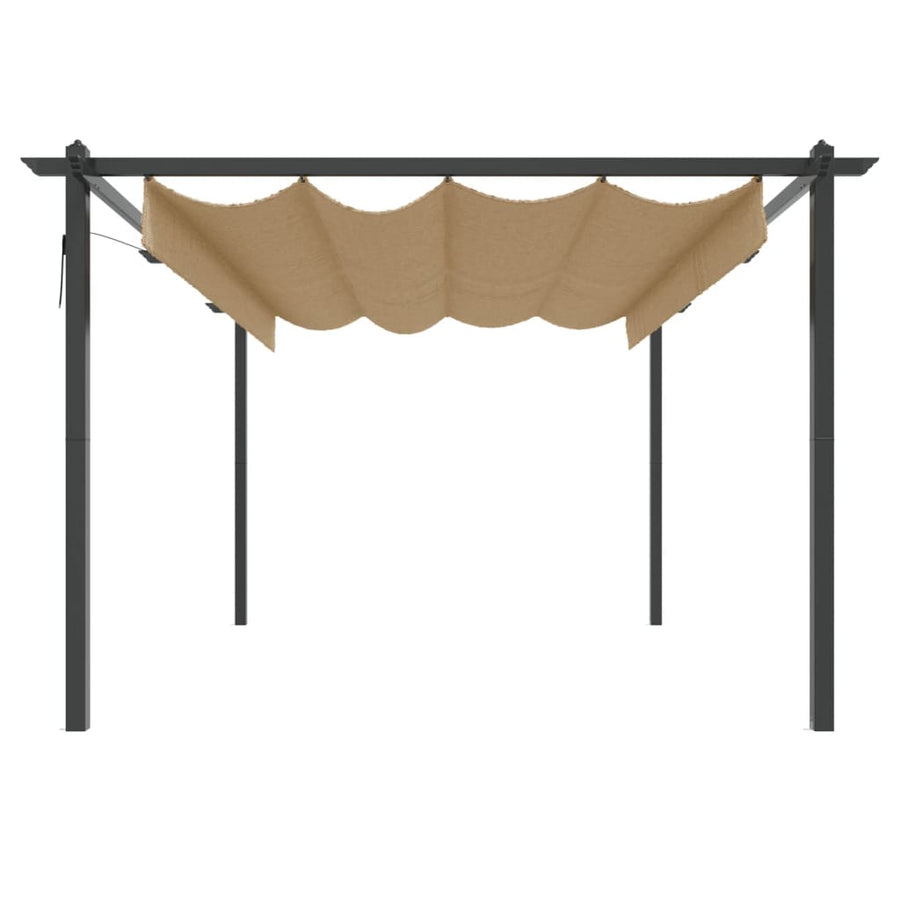 Tuinprieel Met Uittrekbaar Dak 4X3 M 4 x 3 x 2.2 m Taupe