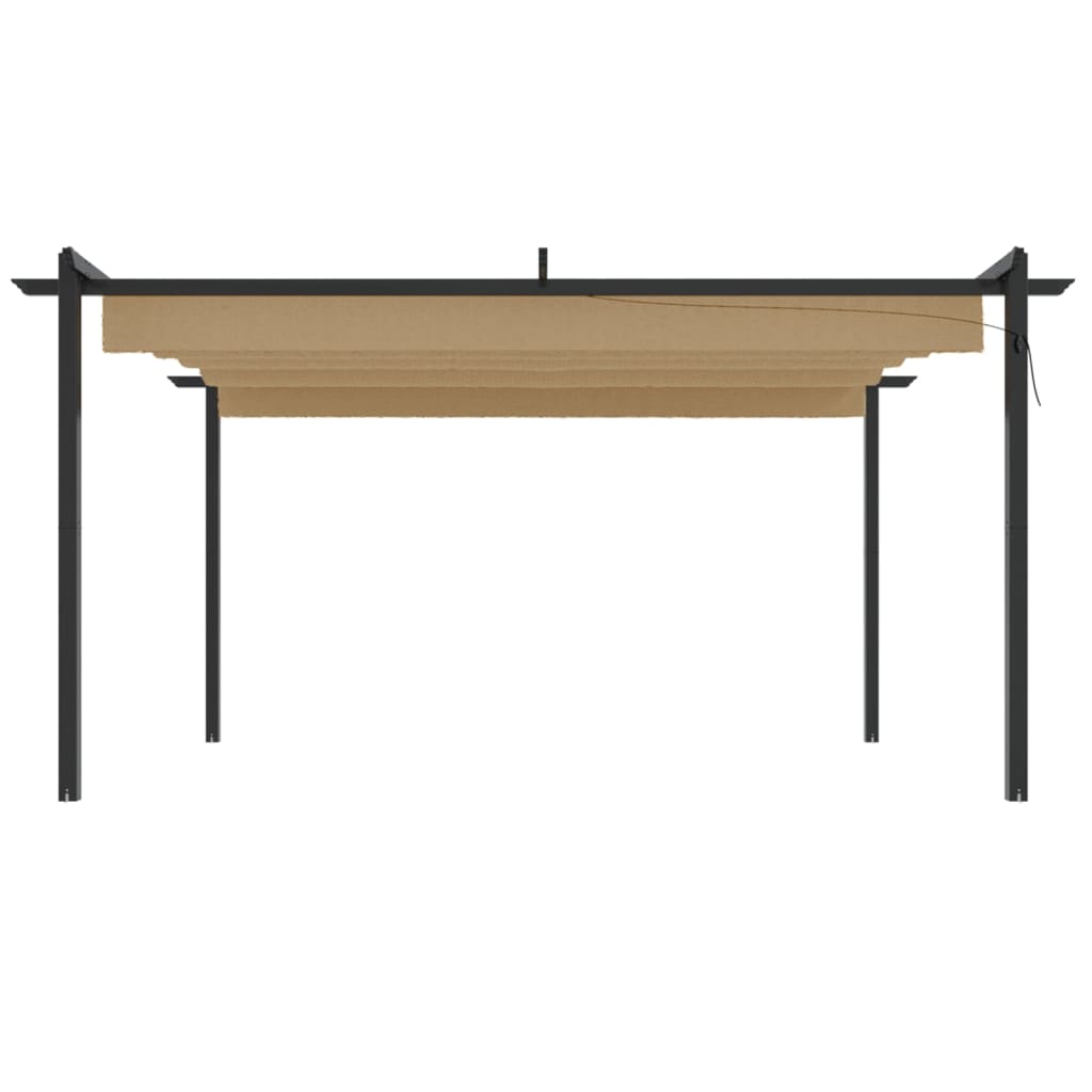 Tuinprieel Met Uittrekbaar Dak 4X3 M 4 x 3 x 2.2 m Taupe