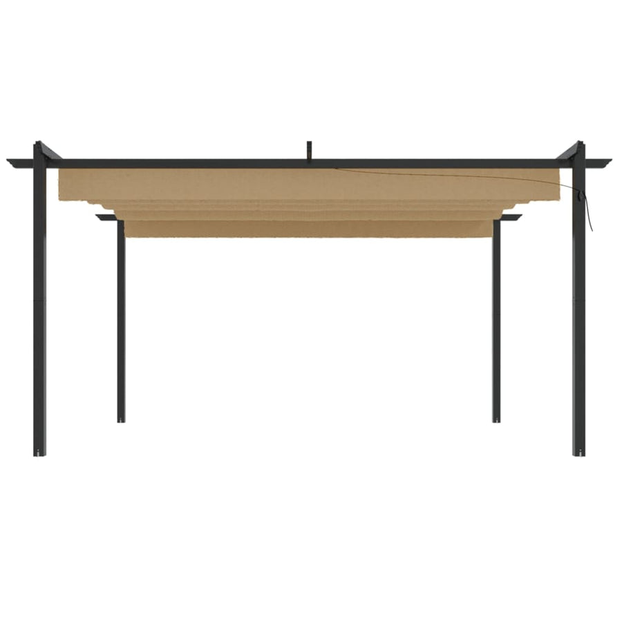Tuinprieel Met Uittrekbaar Dak 4X3 M 4 x 3 x 2.2 m Taupe