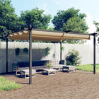 Tuinprieel 4x3 m taupe met uittrekbaar dak