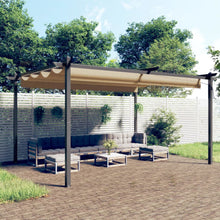 Tuinprieel Met Uittrekbaar Dak 4X3 M 4 x 3 x 2.2 m Taupe