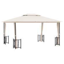 Prieel Met Zijwanden En Dubbel Dak Kleurig 3 x 4 m Crème
