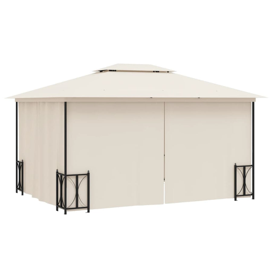 Prieel Met Zijwanden En Dubbel Dak Kleurig 3 x 4 m Crème