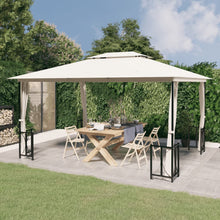 Prieel Met Zijwanden En Dubbel Dak Kleurig 3 x 4 m Crème