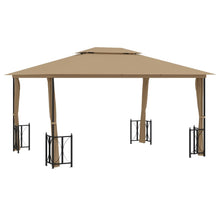 Prieel Met Zijwanden En Dubbel Dak 3 x 4 m Taupe