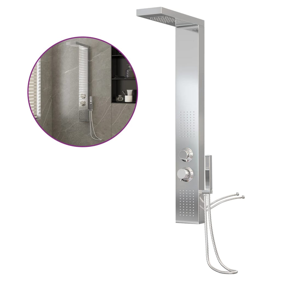 Douchepaneelsysteem Vierkant Roestvrij Staal 15 x 47 x 114 cm Zilver