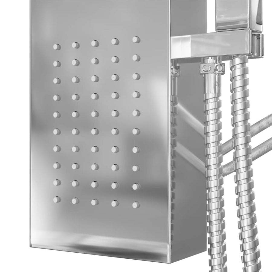 Douchepaneelsysteem Vierkant Roestvrij Staal 15 x 47 x 114 cm Zilver