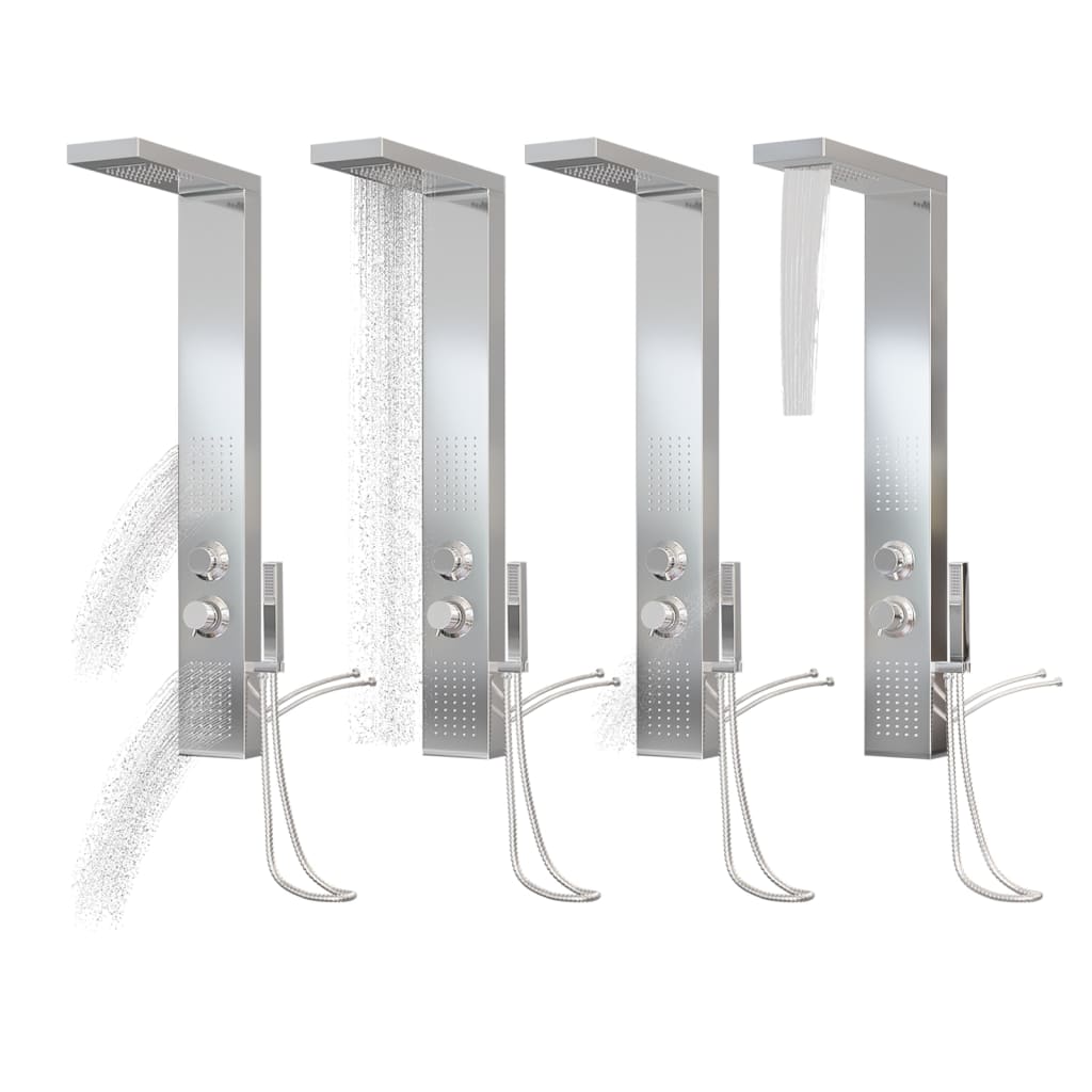 Douchepaneelsysteem Vierkant Roestvrij Staal 15 x 47 x 114 cm Zilver