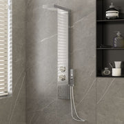 Douchepaneel 15x47x114 cm roestvrij staal zilver