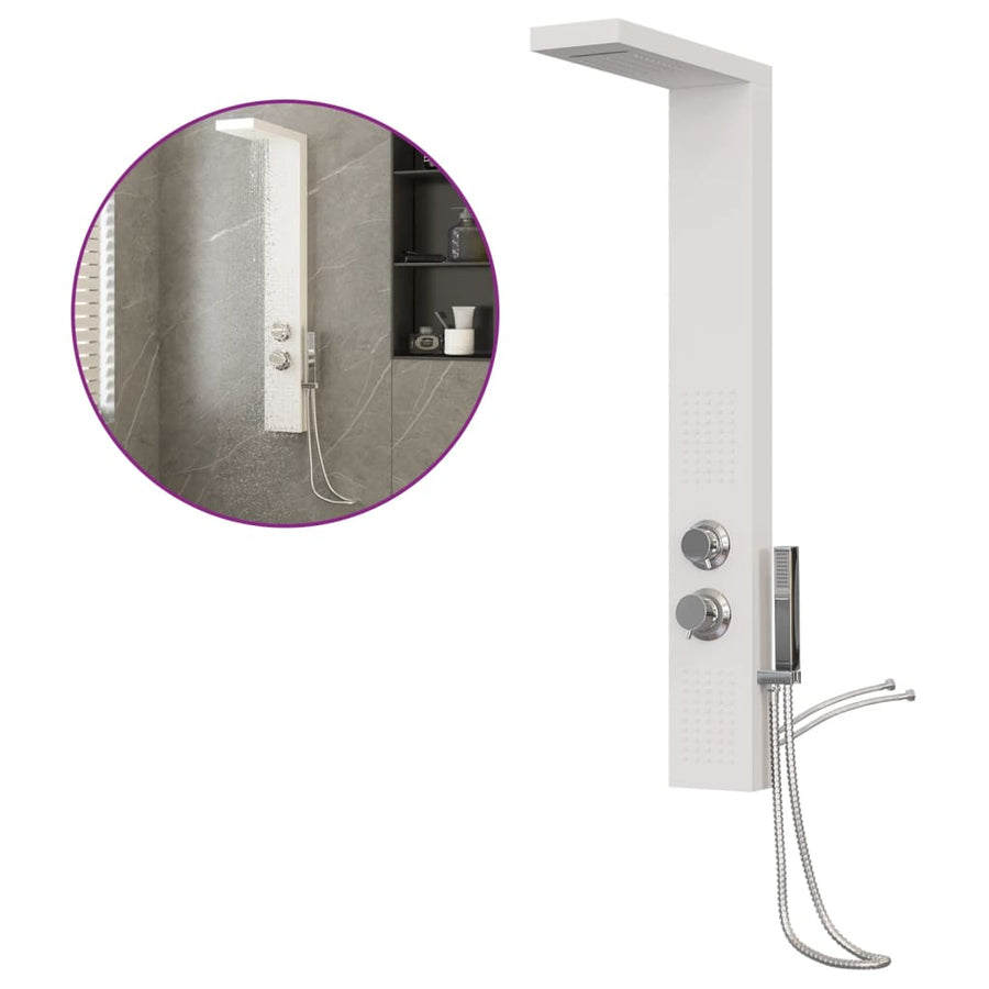 Douchepaneelsysteem aluminium wit 15 x 47 x 114 cm Wit