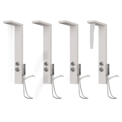 Douchepaneelsysteem aluminium wit 15 x 47 x 114 cm Wit