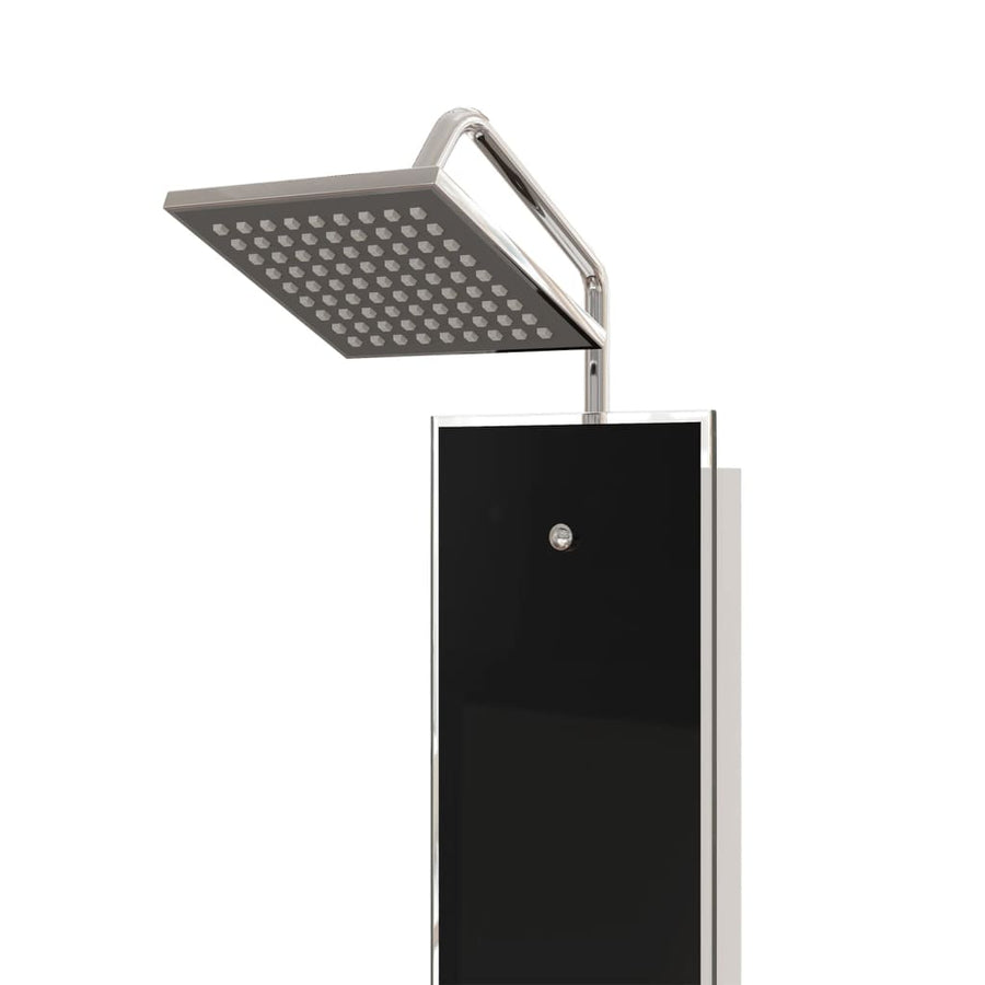 Douchepaneel 18X45,5X130 Cm Glas Zwart
