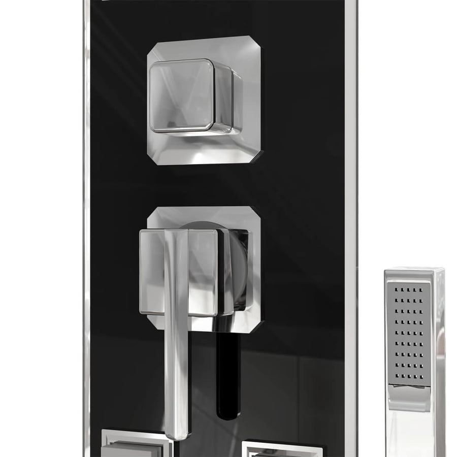 Douchepaneel 18X45,5X130 Cm Glas Zwart