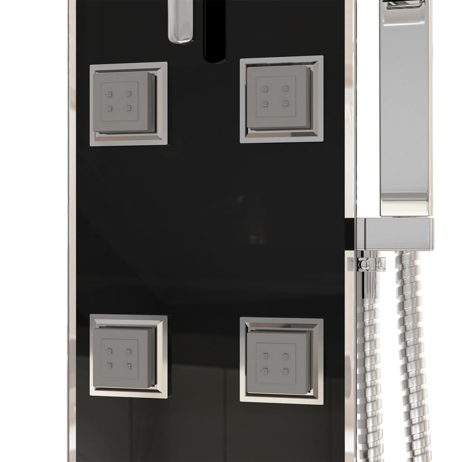 Douchepaneel 18X45,5X130 Cm Glas Zwart