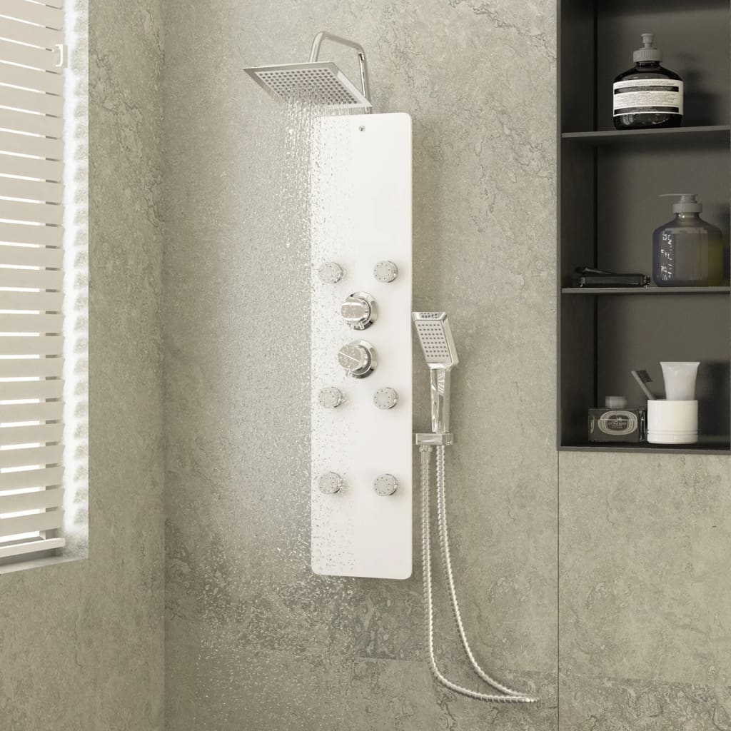 Douchepaneel 25X47,5X130 Cm Glas Wit