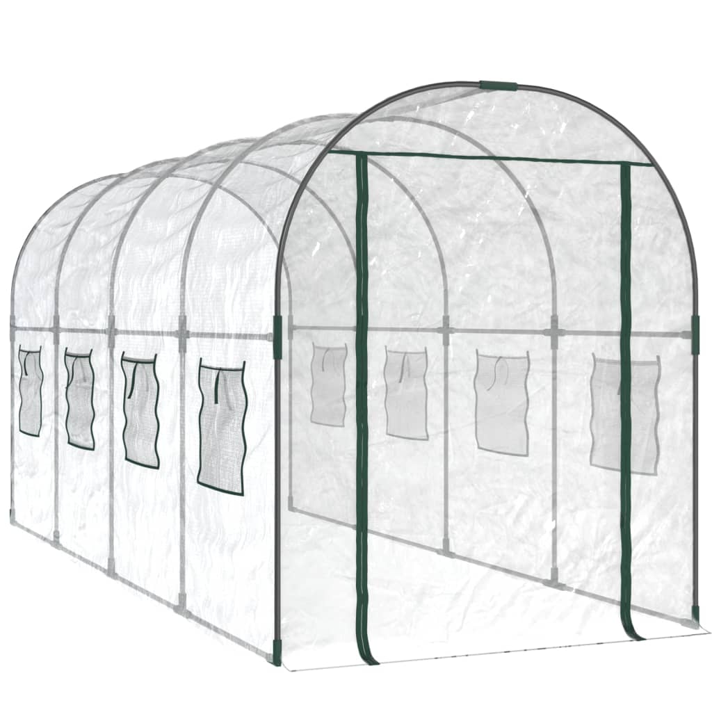 Tuinkas 160X400X190 Cm Pvc En Gepoedercoat Staal Transparant