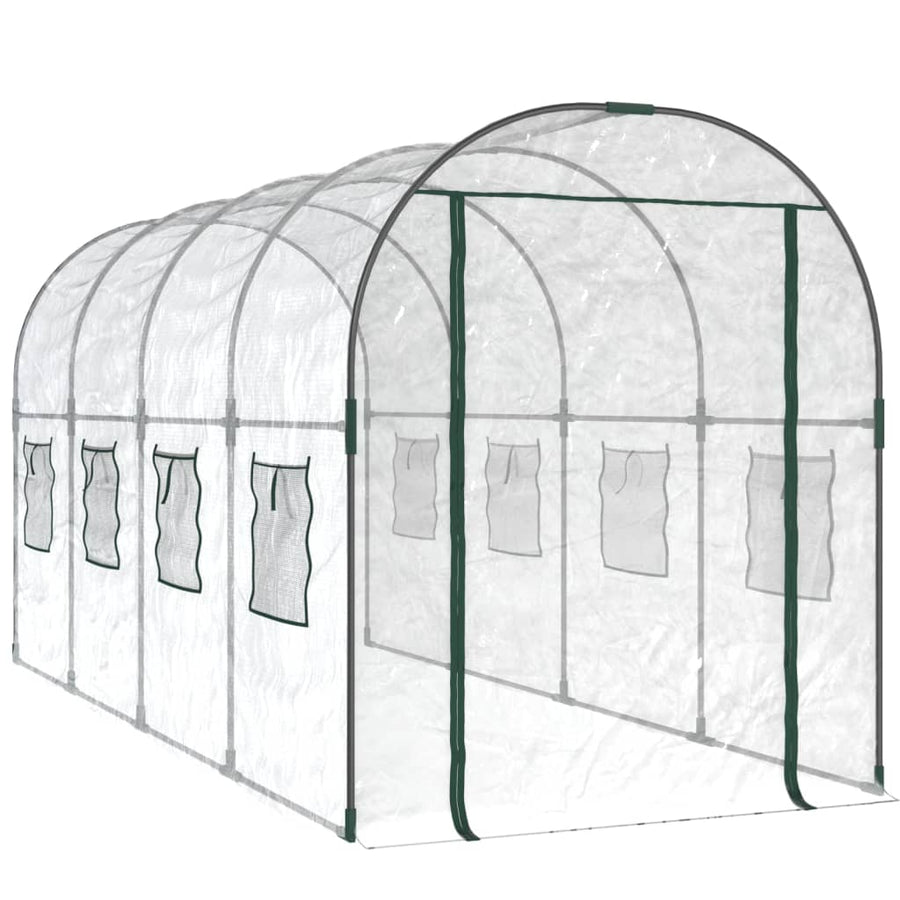Tuinkas 160X400X190 Cm Pvc En Gepoedercoat Staal Transparant