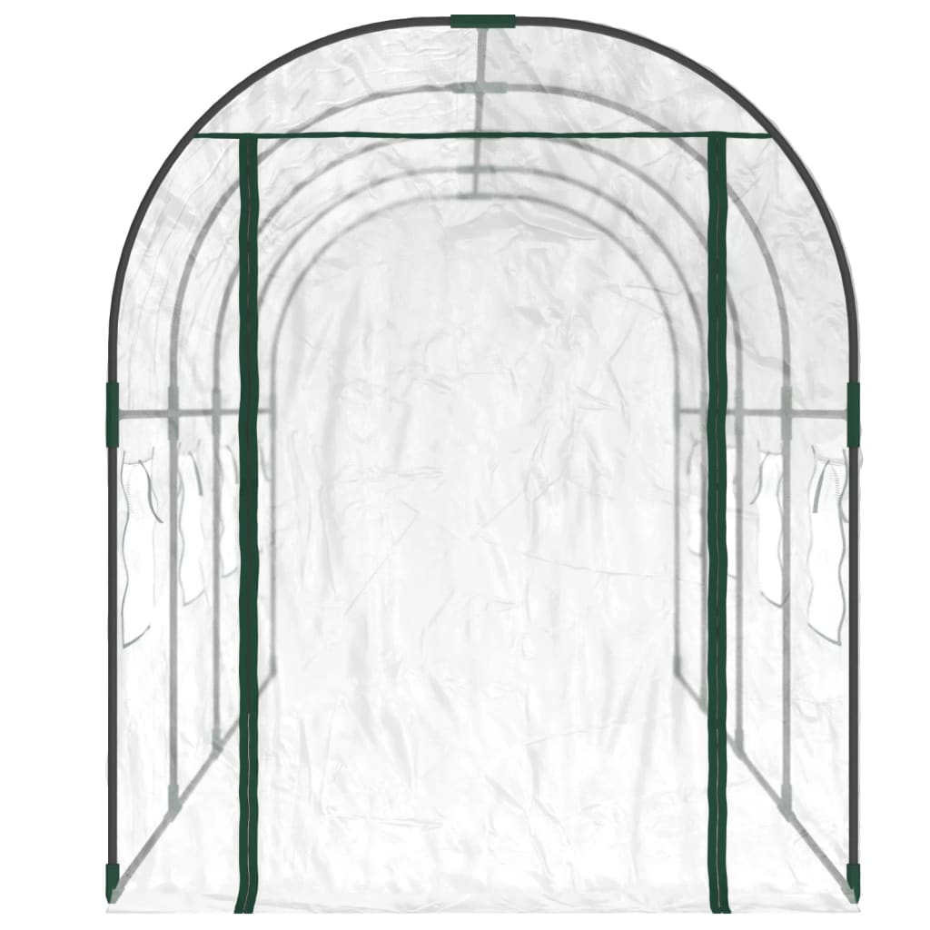 Tuinkas 160X400X190 Cm Pvc En Gepoedercoat Staal Transparant