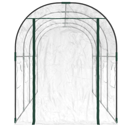 Tuinkas 160X400X190 Cm Pvc En Gepoedercoat Staal Transparant