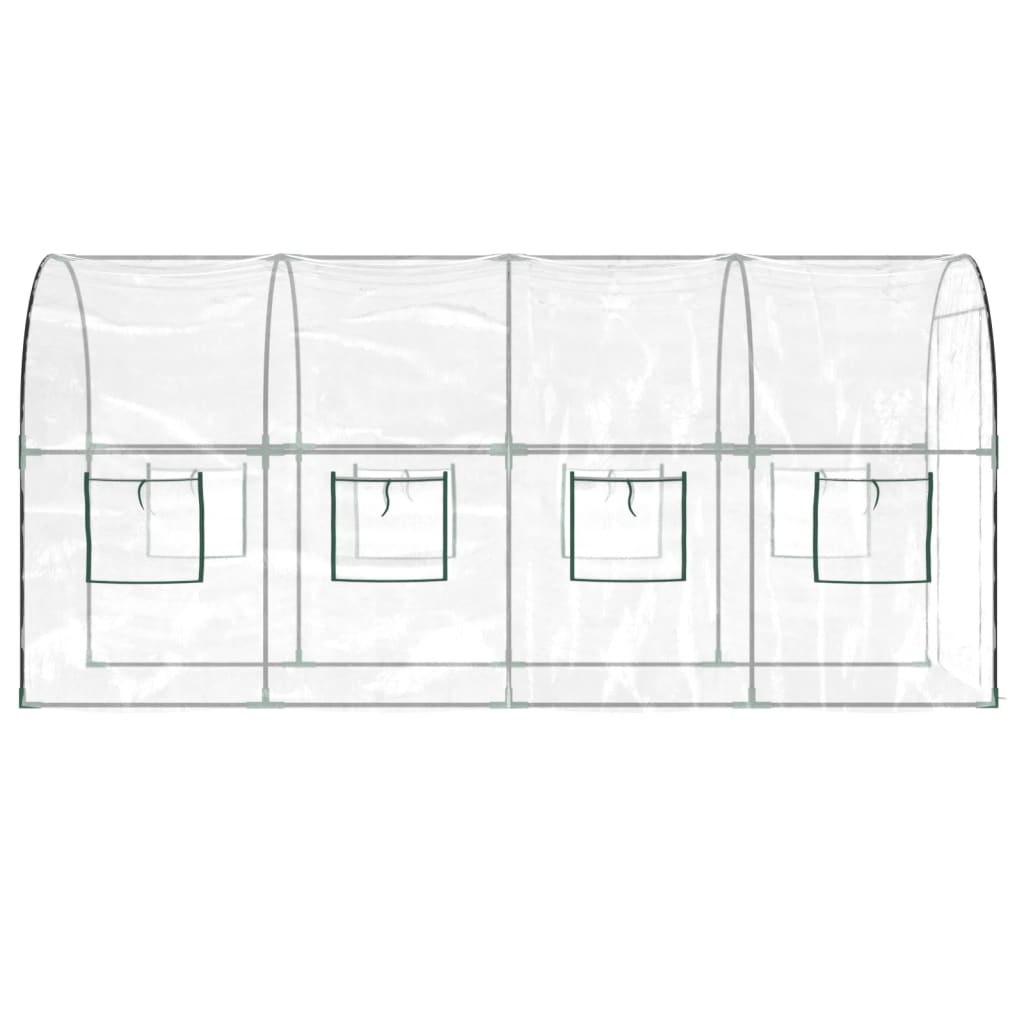 Tuinkas 160X400X190 Cm Pvc En Gepoedercoat Staal Transparant