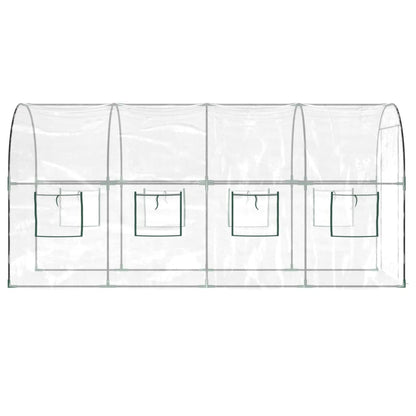 Tuinkas 160X400X190 Cm Pvc En Gepoedercoat Staal Transparant